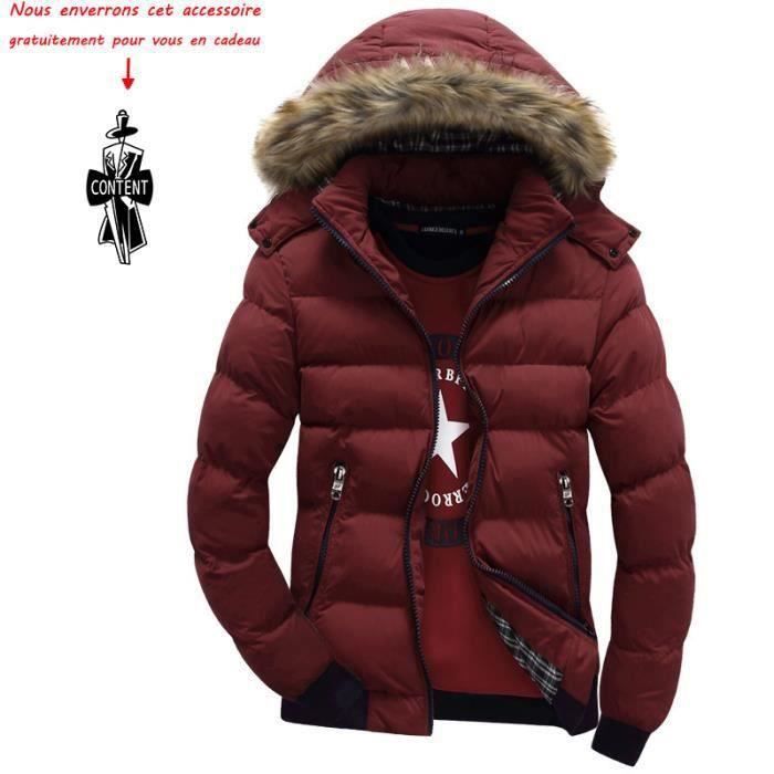 Doudoune homme duvet capuche fourrure clearance