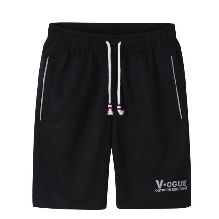 Generisch Short de survêtement pour homme - Été - Couleur unie - Élastique - Séchage rapide - Décontracté - Sport - Course - Short de plage - Poches - Pantalon en lin court, kaki, 3XL