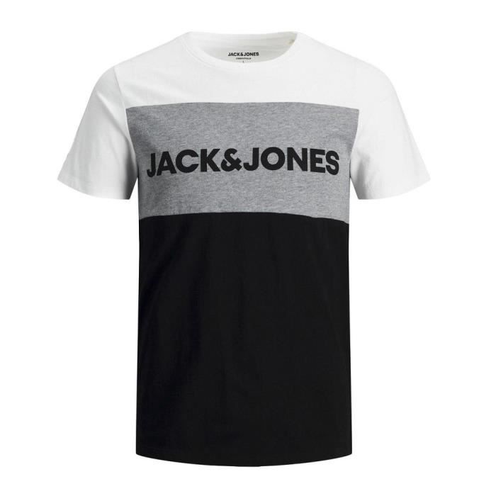 T-shirt Blanc Garçon Jack & Jones Neck | Espace des marques