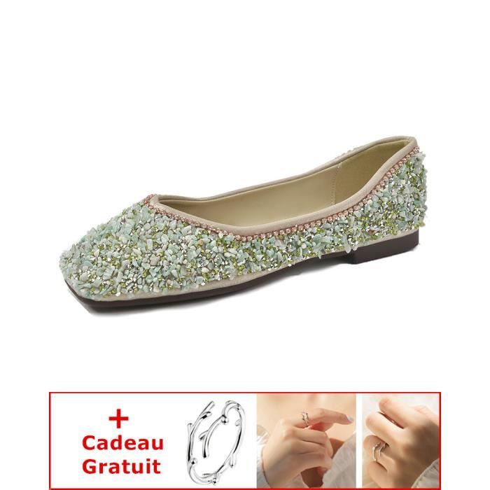 Ballerines à Bout Carré Pour Femme - Chaussures Plates Confortables Enfiler, Col En V, Légères Et Respirantes - 9