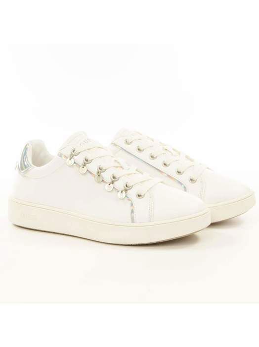 Basket Guess - Femme Guess - Mely - Guess Blanc - cuir - Chaussure Guess