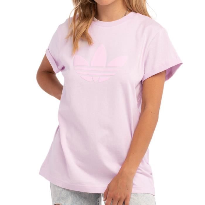T shirt Femme Adidas Originals Rose Manches courtes Pink Cdiscount Sport