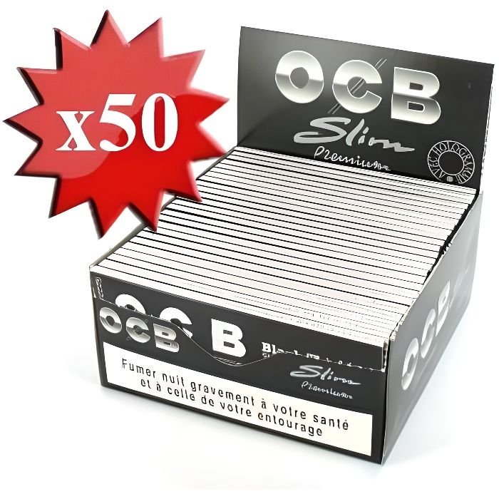 OCB Slim Premium boite de 50 carnets de feuilles à rouler longue ORIGINAL OCB 