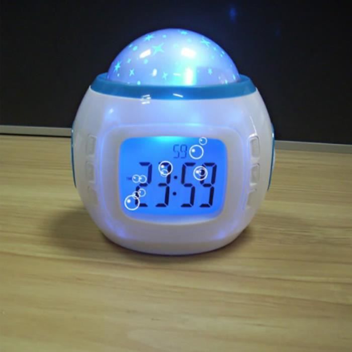 Colore Star Sky Projection Musique Horloge Numerique Led Veilleuse Thermometre Reveil Pour Enfants Chambre De Bebe Cdiscount Puericulture Eveil Bebe