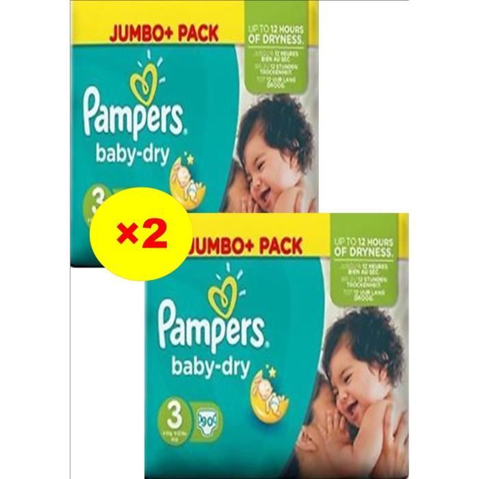 PAMPERS baby dry taille 3 (49kg) pack 180 couches Cdiscount