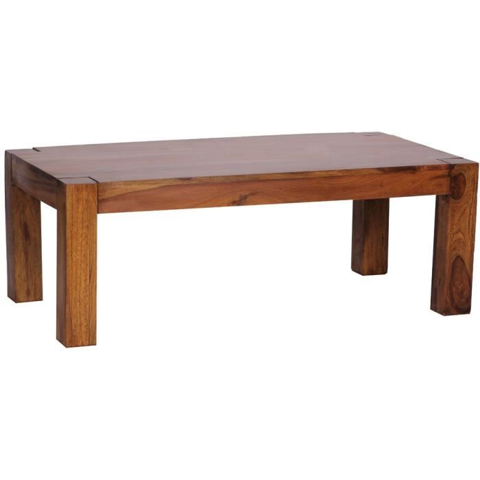 Table basse simple en bois massif de palissandre, H 40 x L 110 x P 60