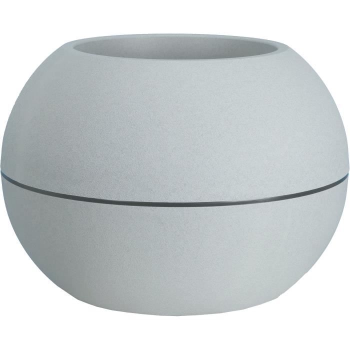 Pot De Fleurs Granit Boule En Plastique D40cm Stone Riviera Le Pot De Fleurs - vue 2