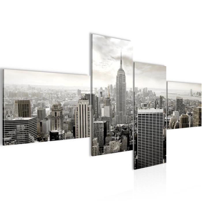 Kit De 5 Tableaux Imprimés New York 110x60 Cm - Décoration Murale Moderne, Toile, Fabriqué En France