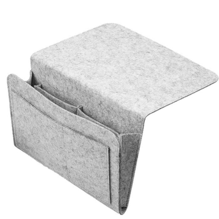feutre de chevet caddy stockage anti-slip suspendu pocket sofa tidy magazine organisateur gris