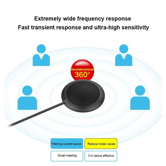 Microphone De Bureau Omnidirectionnel Pour PC/Portable - Connecteur 3,5 Mm, Portable, Qualité Claire