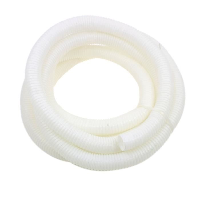 Tube Conduit Ondulé Plastique 16x19 Mm - Longueur 1,5 M, Blanc - Pour Câbles Jardin, Bureau