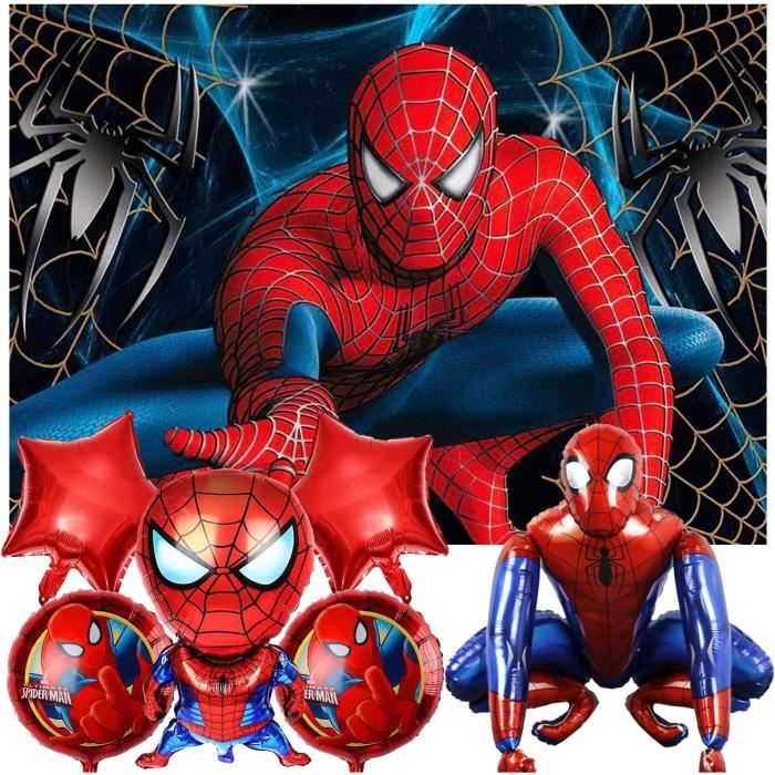 LXN Toile de fond Spiderman pour garçons fête d'anniversaire super