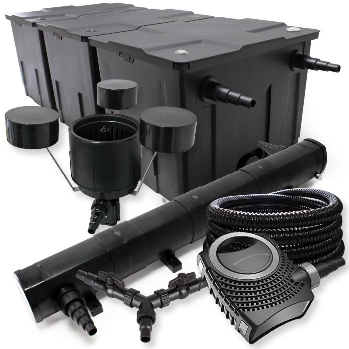 Kit de filtration de bassin SunSun 90000l - Filtre, stérilisateur, pompe, tuyau et écumeur flottant