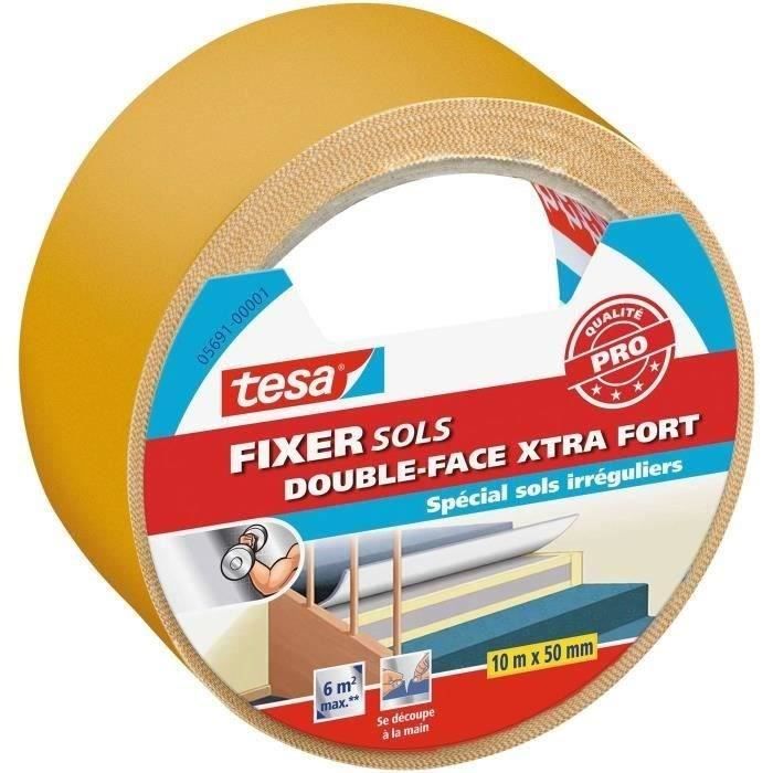 TESA Fixer sols double face adhésion extraforte 10m x 50mm