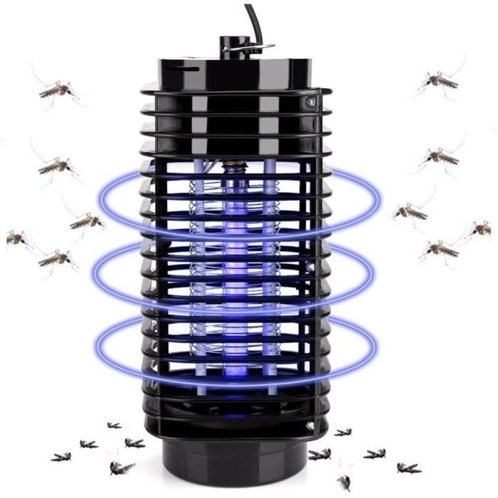 Qoosea Tueur De Moustiques Électrique Bug Zapper 2-en-1 Intérieur Extérieur - Lumière LED + UV 20W, Piège Anti-Mouches Puissant, IPX4 Étanche