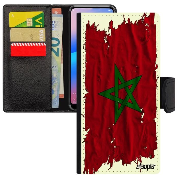 coque drapeau maroc marocain samsung a10 cuir a ra
