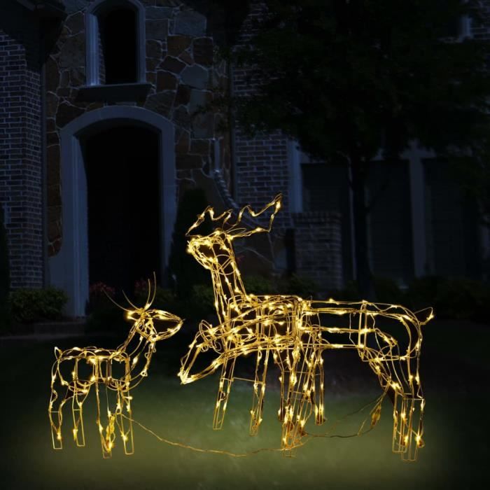 Décoration de Noël 2pcs Rennes de Décoration,avec 210 LED de lumière,Pour  Jardin d'extérieur - Cdiscount Maison