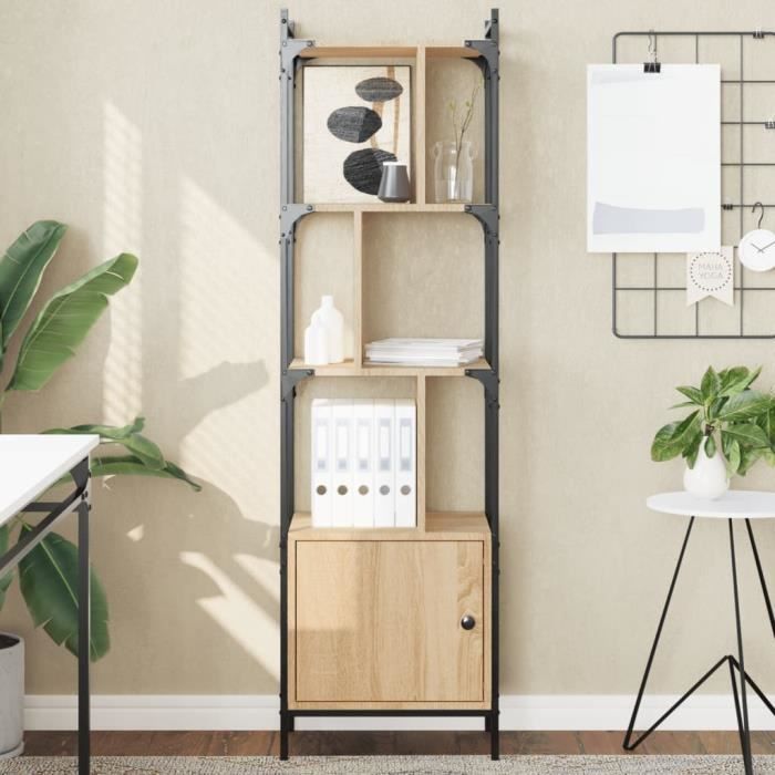 vidaXL Bibliothèque avec porte chêne sonoma 445x30x1545 cm 833354