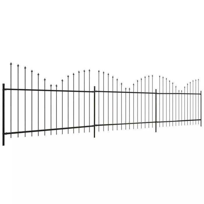 Cl ture De Jardin Dessus En Lance Invers 0 75 1 x6m Acier Noir cl-ture-de-jardin-dessus-en-lance-invers-0-75-1-x6m-acier-noir