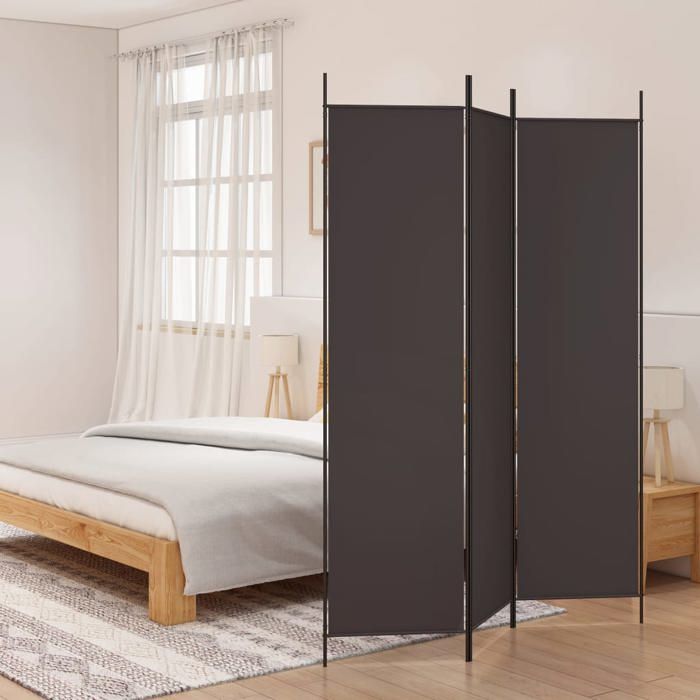 Cloison De Séparation 4 Panneaux Bois Paulownia - Séparateur De Pièce Marron 145x220cm - Paravent Intimité