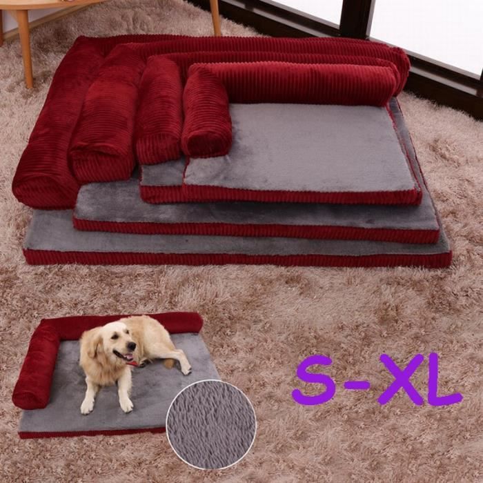 Comparer les prix de Coussin - Panier - Corbeille pour Chien Chat - Déhoussable - Couchage Souple - Rouge - XL(105x90x20cm)