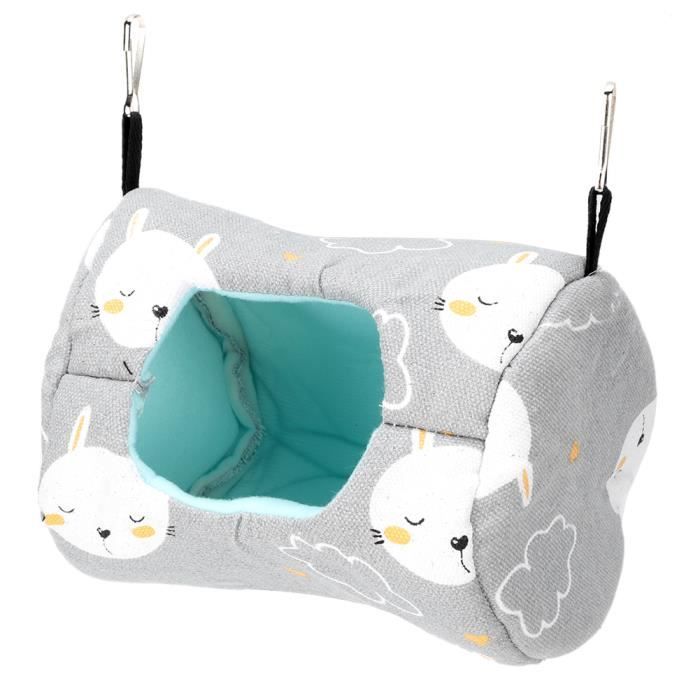 Hamac pour animaux - Vvikizy - Hamac Nid Suspendu - Toile Lavable - Pour Hamsters et Rongeurs - Gris