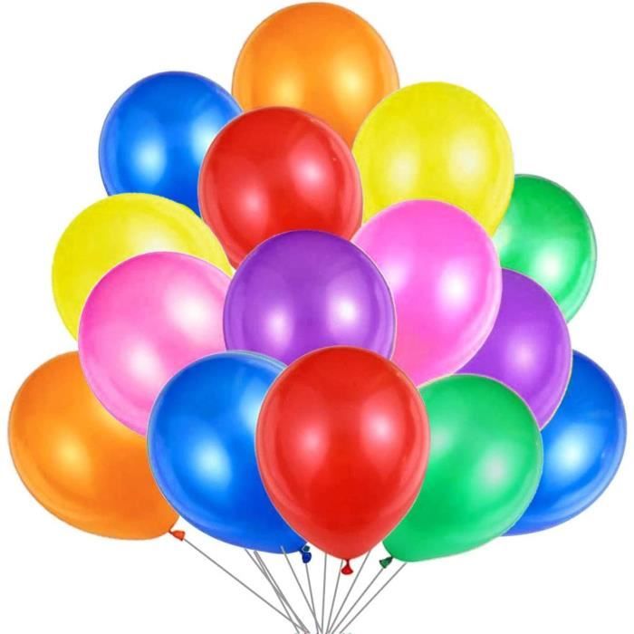 Lot De 100 Ballons En Latex Multicolores - Pour Fête, Anniversaire, Hélium