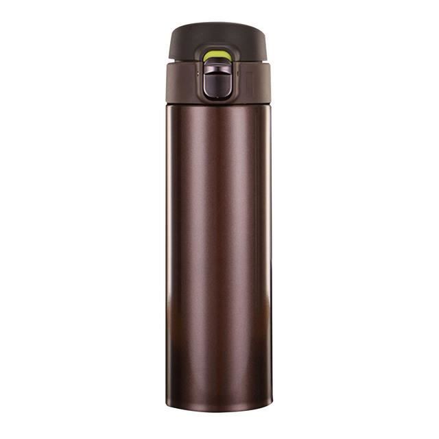 Gourde Isotherme Inox 500ml - Bouteille Sport Métallique Noir, Isolation Vide 24h Froid / 12h Chaud