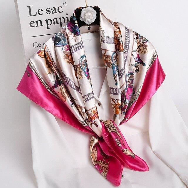 ECHARPE,FT14 6 90x90cm  Foulard carré pour femmes, Foulard imprimé