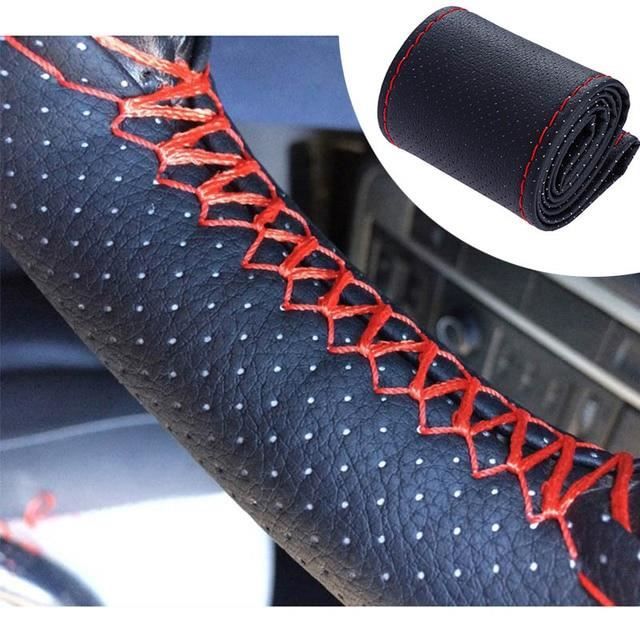 Couvre Volant De Voiture En Cuir Pu Universel 38CM - 15 Antidérapant