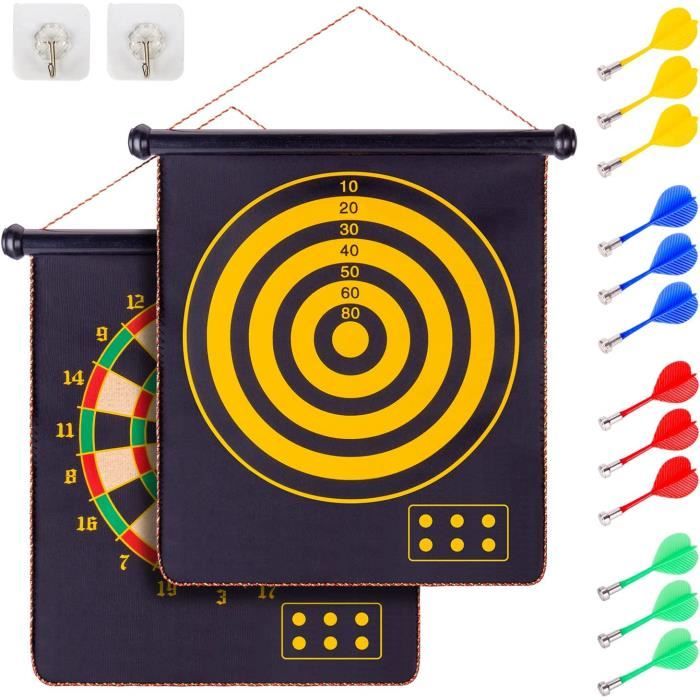 Panier Basket Enfant avec Jeu Flechette,2 in 1 Balles Collantes et Mini Basket-B