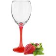 6 Verres à vin au pied teintés Rouge / Verres à vin Rouge, à vin Blanc, Verre à Eau / 300 ML -1