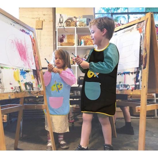 Tablier Enfant Manches Longues – Imperméable, 3 Poches, Pour Peinture, Cuisine, École (8–10 Ans) - 7