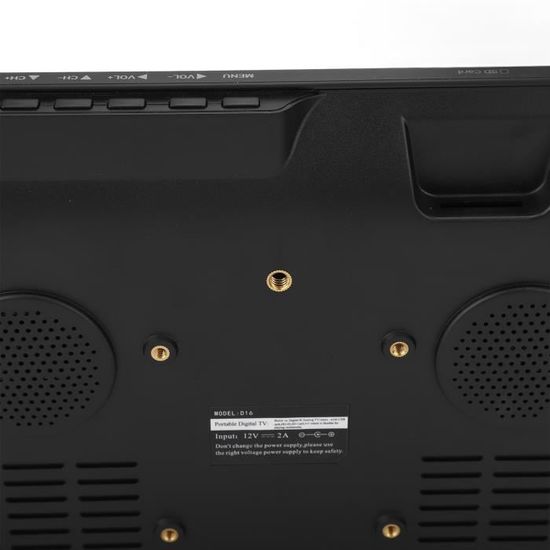 TV Numérique Portable 16 Pouces - Écran LCD 1280x800 | Prise UE, 110-220V | Parfaite Pour Extérieur Et Voyage