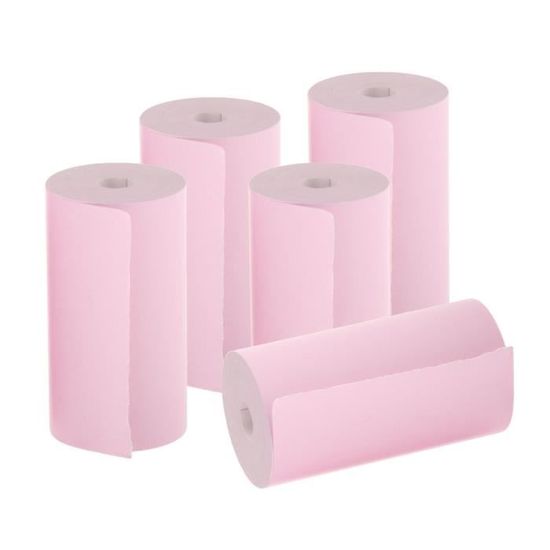 5 pièces Rouleaux de Papier d'impression Thermique Couleur, Rouleau Papier  pour Imprimante Photo, pour Imprimante Mini Ticket de Caisse Papier Rose