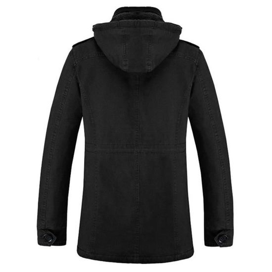 Manteau Homme Hiver DEELIN - Fausse Fourrure, Capuche, Style Rétro