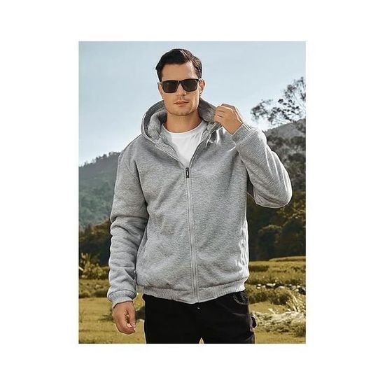 Pull De Travail Homme - Sweat À Capuche pour Hommes Sweatshirt Décontracté  À Capuche Automne Hiver Manches Longues Pull-Over Sweat-Shirt Pas Cher