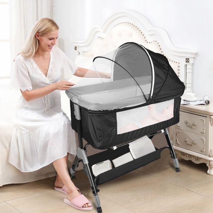 Berceau Portable Pour Poupée – Cozy Dream – Rose – Jusqu’à 36 Cm – Sangle Sécurité – Oreiller Inclus