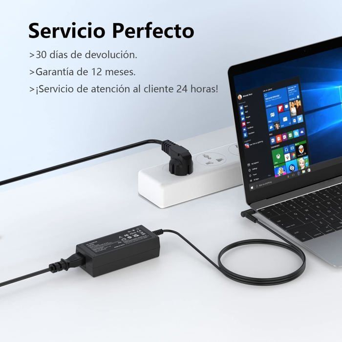 Caricabatterie USB-C 65W Per HP Chromebook, Spectre X360, EliteBook, Envy, ProBook E Altri Dispositivi USB-C - Cavo Intrecciato Incluso - 3