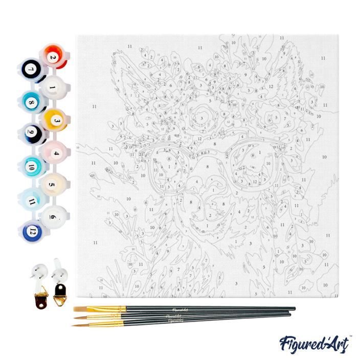 Peinture par Numéro sur disque en bois Figured'Art - Plantes grasses - Kit de Loisir Créatif DIY Numéro d'Art Complet - 30cm de diamètre - Peinture par numéro Peinture par Numéro sur disque en bois Figured'Art - Plantes grasses - Kit de Loisir Créatif DIY Numéro d'Art Complet - 30cm de diamètre - Peinture par numéro