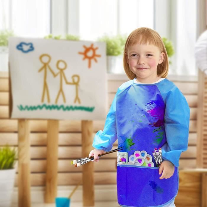 Tablier de peinture pour enfants à manches longues imperméable à l