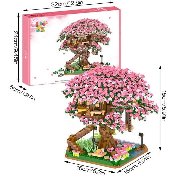 Bloc de construction de fleur de cerisier de bonsaï, ensemble de