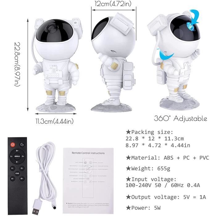 Ilso Star Projecteur Astronaute - Veilleuse - Lampe Kinder - Ciel
