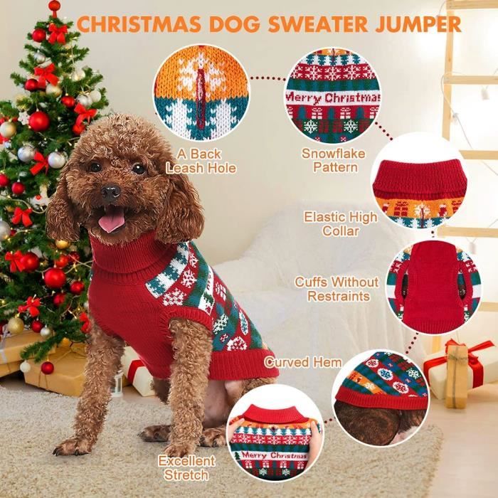 Leytn Pull de Noel Chien Taille S Pull gilet chien pour chiens petits moyens Cdiscount
