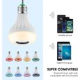 Ampoule Bluetooth LED,2 EN 1 Lampe,Couleurs E27 Enceinte Musique,Hauts-parleurs RGB Lampe Couleur,Intelligente Lumières Colorées-2