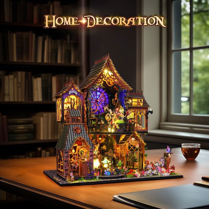 HLONK Kit de Maison Miniature en Bois DIY pour Adulte Enfant Facile à Assembler Kit de Décoration de Jardin Mini Maison pour Étagère Bureau Chambre HLONK Kit de Maison Miniature en Bois DIY pour Adulte Enfant Facile à Assembler Kit de Décoration de Jardin Mini Maison pour Étagère Bureau Chambre