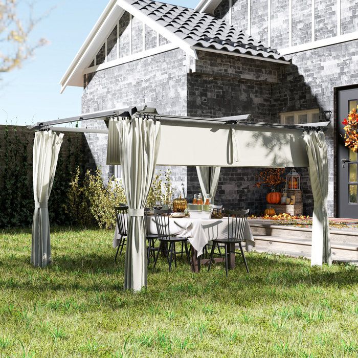 Pergola Bois Exterieur Outsunny 3x4 M - Tonnelle Jardin Pour Plantes Grimpantes, Terrasse, Patio