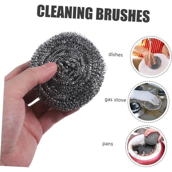 12 Pièces Paille De Fer Produits De Nettoyage De Cuisine Brosse De — free download