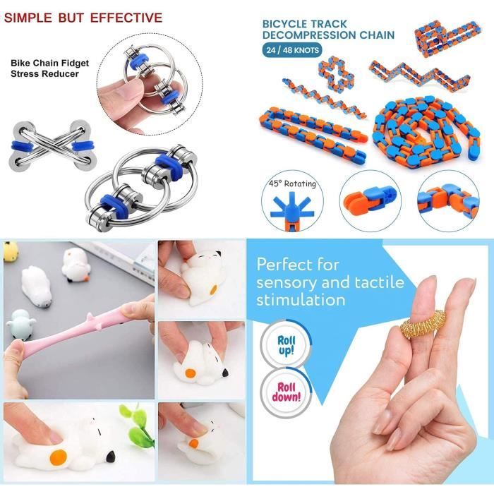 Fidget jouet sensoriel stress anxiété soulagement autisme jouets set push  kit bulle fidget jouets sensoriels pour enfants adultes décompression cadeau