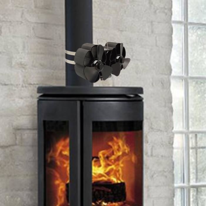 Ventilateur de cheminée Oszilo métal Noir